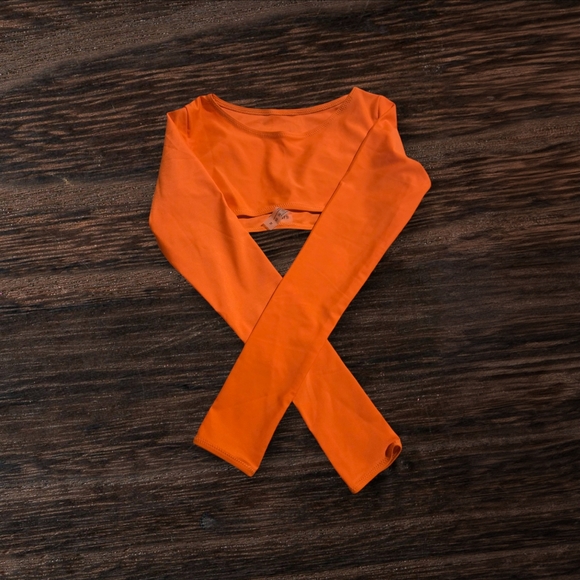 Orange Beach Wear Crop Top - Picture 2 of 5